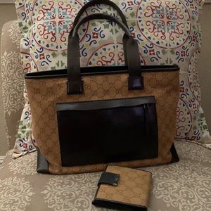 Gucci tote and wallet set
